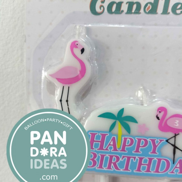 Flamingo Birthday Party Cake Candle Set / Lilin Ulang Tahun Flamingo