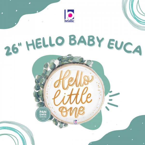 26" Hello Baby in Eucalyptus Foil Balloon | Balon Foil Bayi Anak