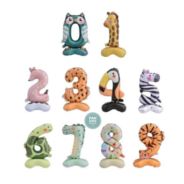 40cm Number Animal Edition Foil Balloon | Foil Angka Motif Hewan