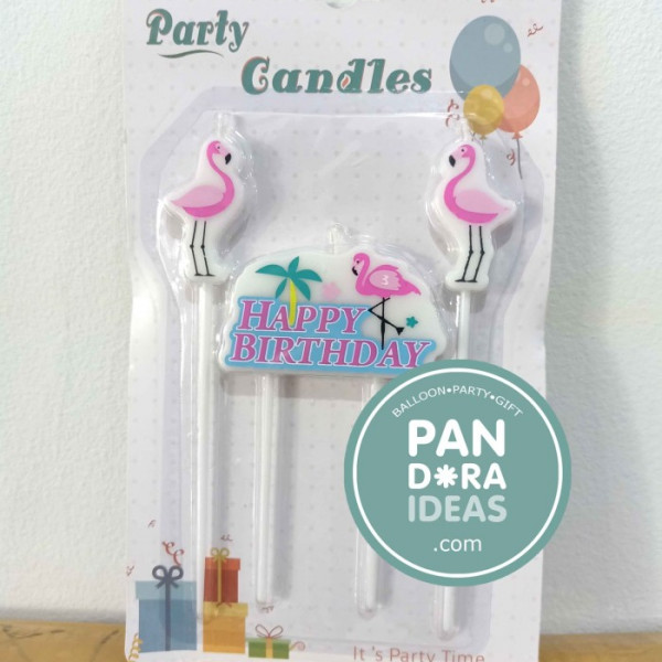 Flamingo Birthday Party Cake Candle Set / Lilin Ulang Tahun Flamingo