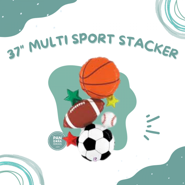 37" Multi Sport Stacker Foil Balloon | Balon Foil Bola-Bola