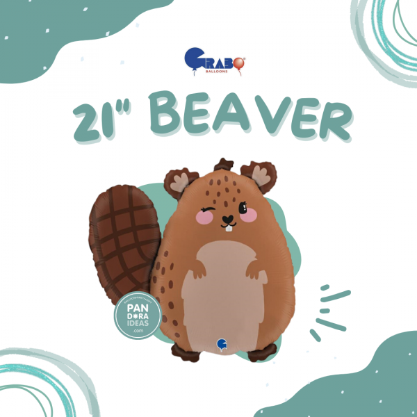 21" Beaver Foil Balloon | Balon Foil Hewan Beruang