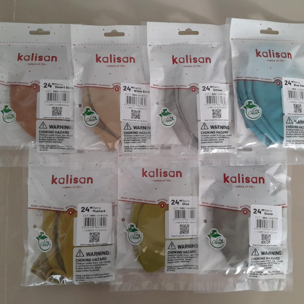 24" Kalisan Latex Balloon Retro & Macaron Color 1 pcs | Balon Kalisan