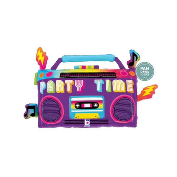 29" Party Time Boom Box Foil Balloon | Balon Foil Radio