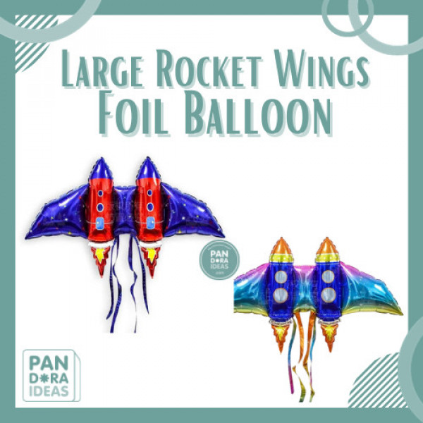Large Rocket Wings Foil Balloon | Balon Foil Rocket Tali