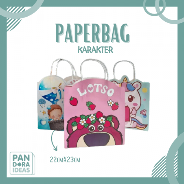 Paperbag Karakter Anak Lucu Ulang Tahun Ukuran Medium