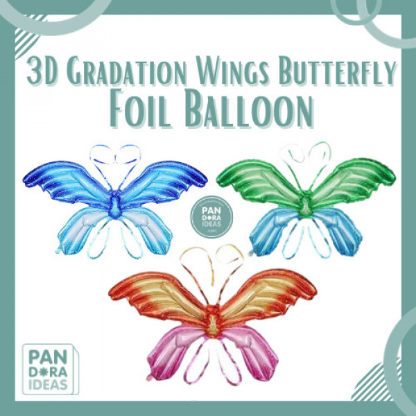 3D Gradation Wings Butterfly | Balon Foil Sayap Gradasi