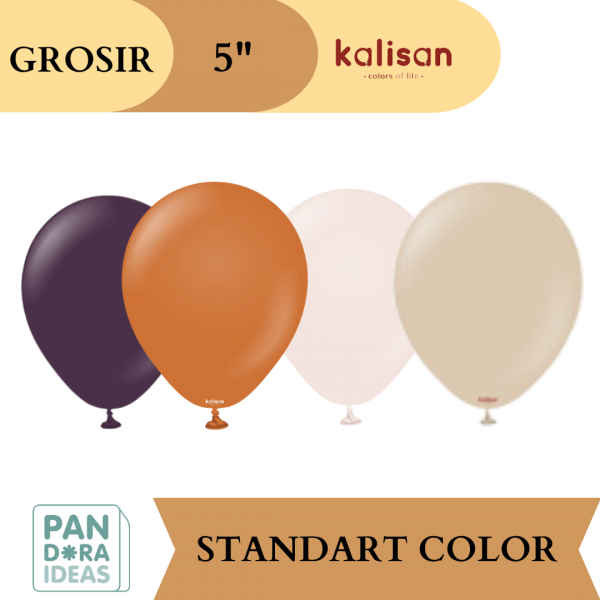 5" Kalisan Latex Balloon Standard Color 100 pcs | Balon Latex Kalisan