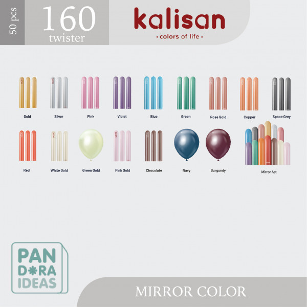 160 Kalisan Twister Latex Balloon Color 100 and 50pcs | Balon Pentil