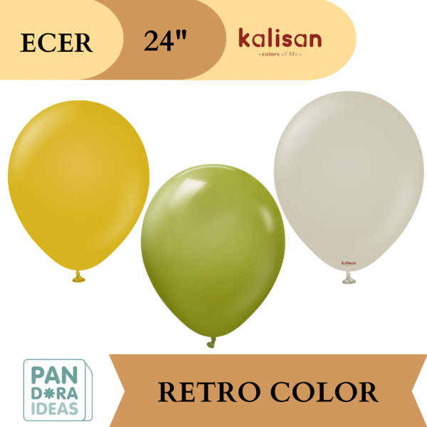 24" Kalisan Latex Balloon Retro & Macaron Color 1 pcs | Balon Kalisan