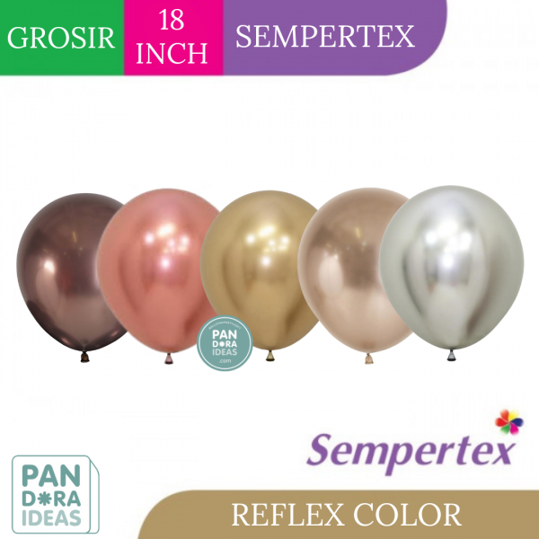 ECER 18" Balon Latex Reflex Merk Sempertex | Balon Latex Reflex