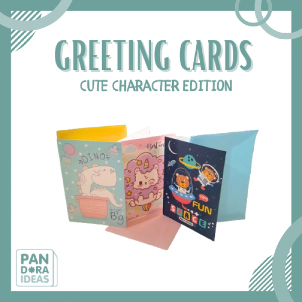 Kartu Ucapan Panjang Karakter Lucu | Greeting Card Cute Character