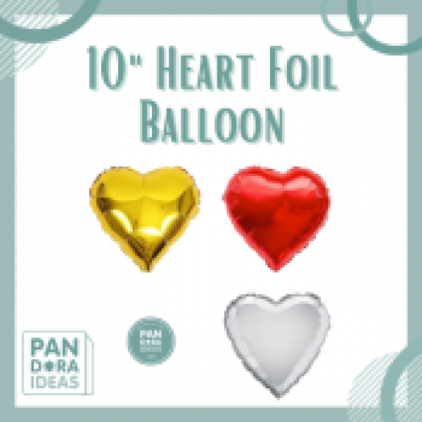 10" Heart Foil Balloon | Balon Foil Hati 25cm