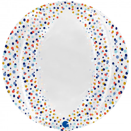 19" Transparent Globe Colorful Confetti Balloon | Balon Globe Confetti