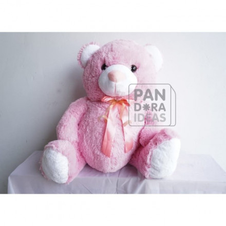 Jumbo Bear 25" Cream & Pink / Boneka Beruang Jumbo Cream & Pink