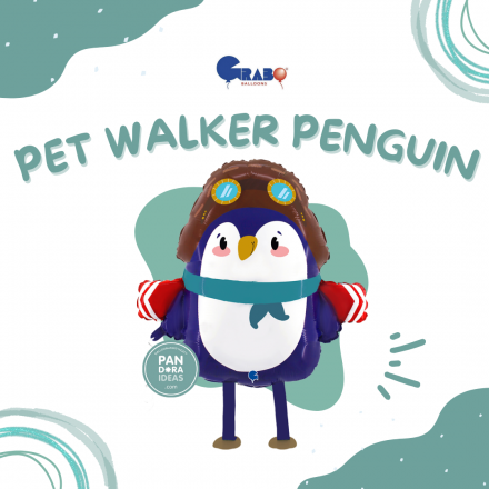 24" Pet Walker Aviator Penguin Foil Balloon | Balon Foil Penguin