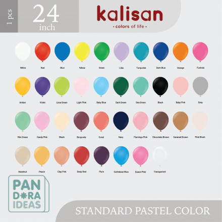 24" Kalisan Latex Balloon Standard Color 1 pcs | Balon Latex Kalisan