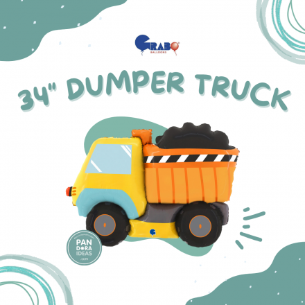 34" Dumper Truck Foil Balloon | Balon Foil Mobil Truk