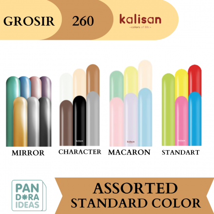 260" Kalisan Twister Latex Balloon Pearl Mirror Standard Color