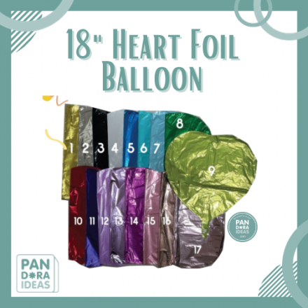 18" Heart Foil Balloon | Balon Foil Hati