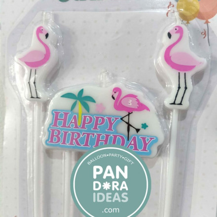 Flamingo Birthday Party Cake Candle Set / Lilin Ulang Tahun Flamingo