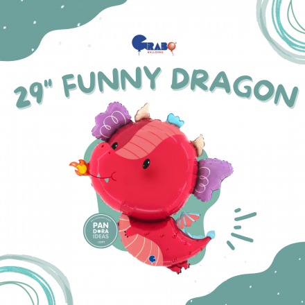 29" Funny Dragon Shape Foil Balloon | Balon Foil Naga