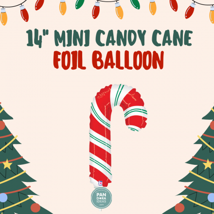 14" Mini Candy Cane Foil Balloon | Balon Foil Natal