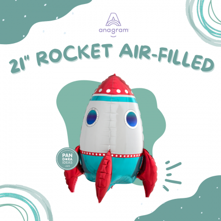 21" Rocket AirFilled Foil Balloon | Balon Foil Mainan Anak Roket