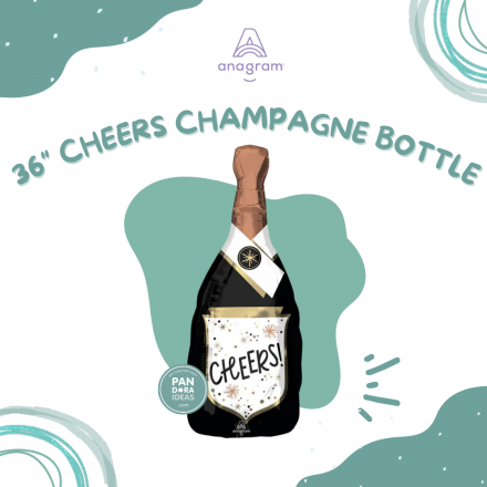 36" Cheers Bottle Foil Balloon | Balon Foil Cheers