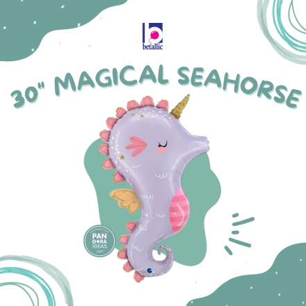 30" Magical Seahorse Foil Balloon | Balon Foil Hewan Kuda Laut