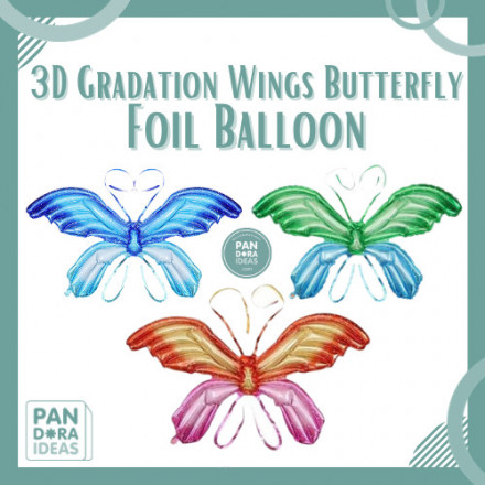 3D Gradation Wings Butterfly | Balon Foil Sayap Gradasi